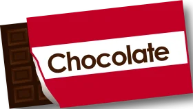 Stylish Chocolate Packaging Clipart Design with Bold Red Background