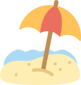 Sunny Beach Day Relaxation Umbrella Clipart Design for Summer Vibes