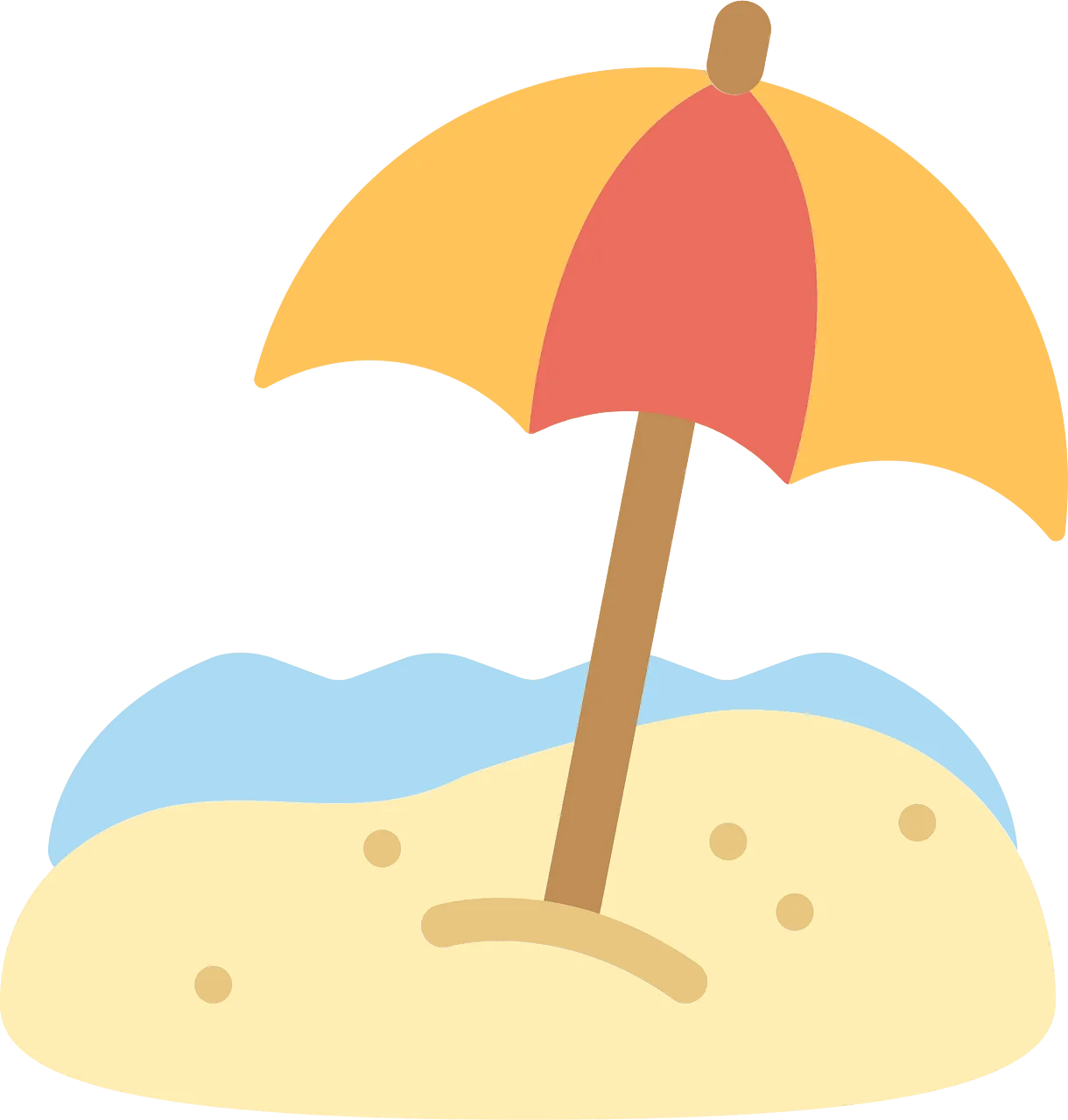 Sunny Beach Day Relaxation Umbrella Clipart Design for Summer Vibes