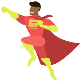 Superhero Dad Clipart: Celebrating Fatherhood with Heroic Cartoon Style