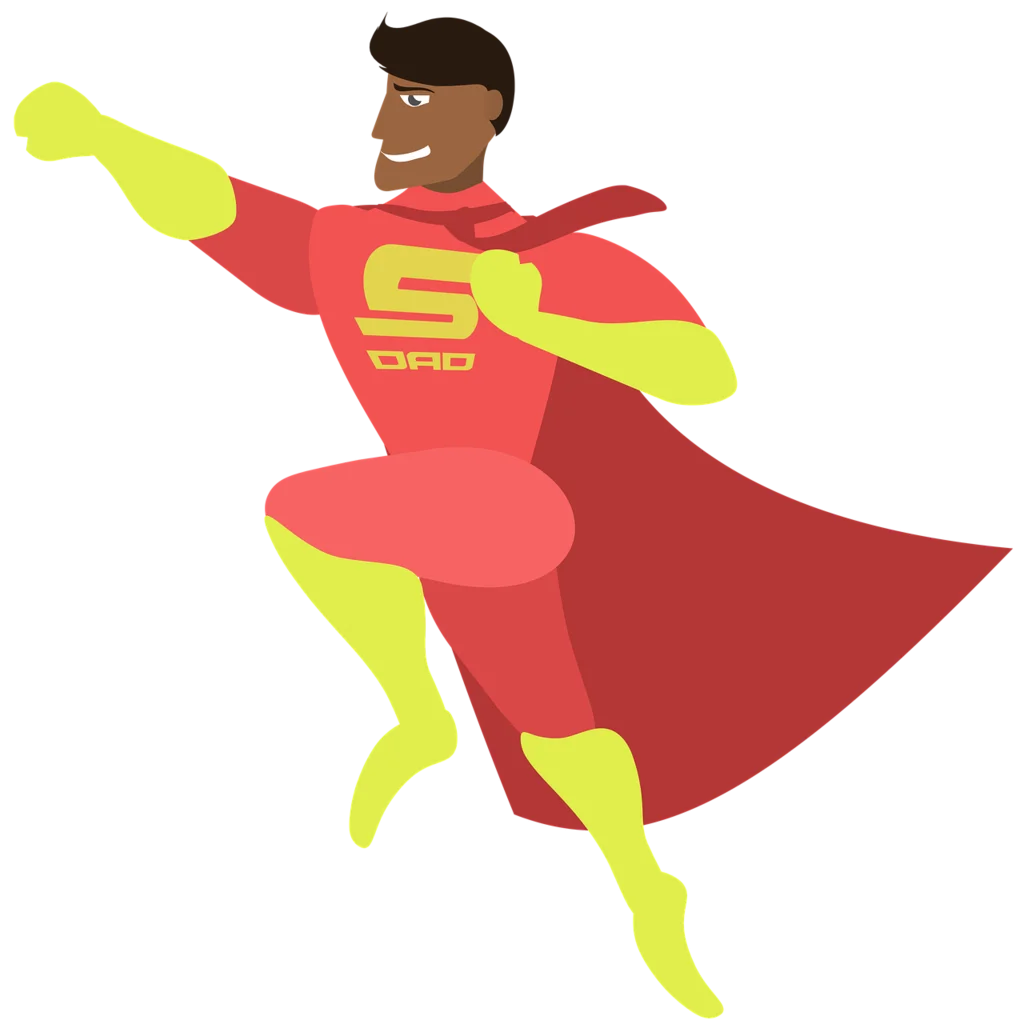 Superhero Dad Clipart: Celebrating Fatherhood with Heroic Cartoon Style
