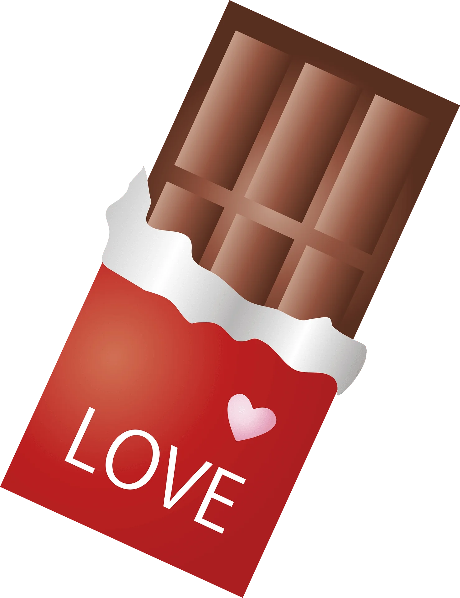 Sweet Romantic Chocolate Bar Clipart Design with Heart Symbol