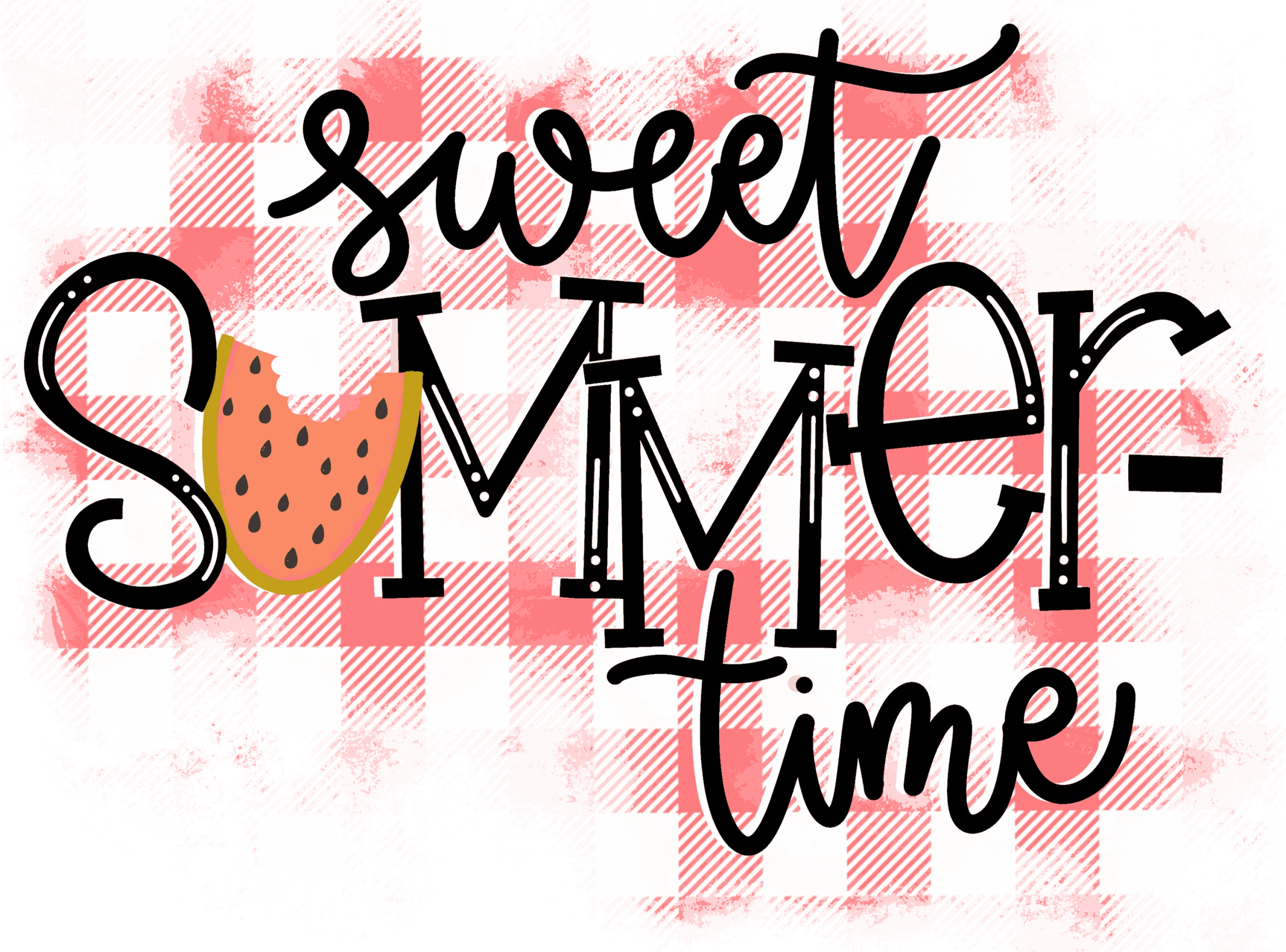 Sweet Summertime Clipart: Cheerful Hand-Lettered Design with Warm Seasonal Vibes