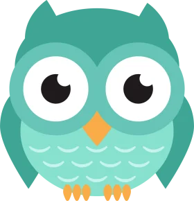 Adorable Teal and Turquoise Big-Eyed Cartoon Owl Clipart Design