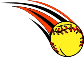High-Speed Motion Softball Clipart Illustration with Dynamic Streaking Lines
