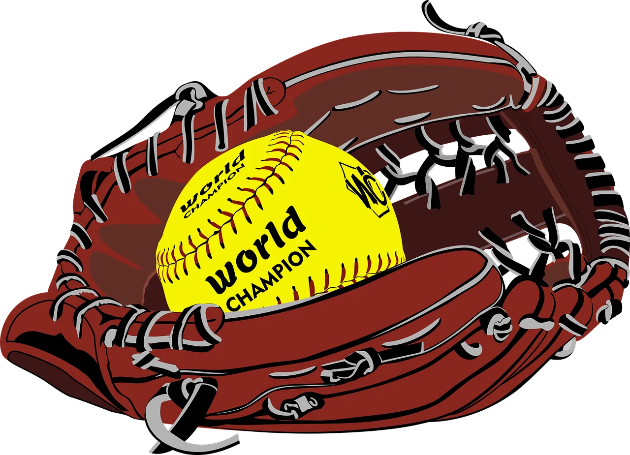 Intense Softball World Champion Leather Glove Yellow Ball Clipart Design