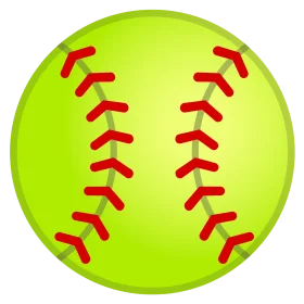 Bright Neon Green Softball Clipart with Striking Red Stitching Design