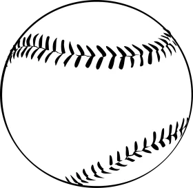 Classic Monochrome Softball Clipart: Detailed Illustration of Baseball Design