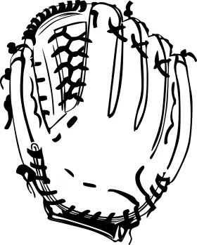 Classic Monochrome Softball Glove Clipart - Vintage Sports Illustration Design