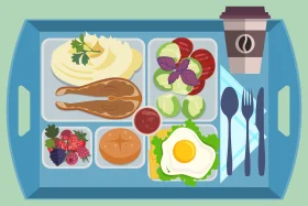 Delightful Lunch Tray Clipart: A Colorful Midday Meal Illustration
