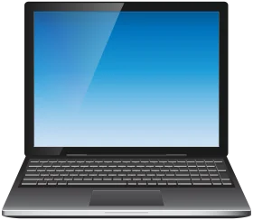 Modern Sleek Laptop Clipart Design with Blue Gradient Screen Display