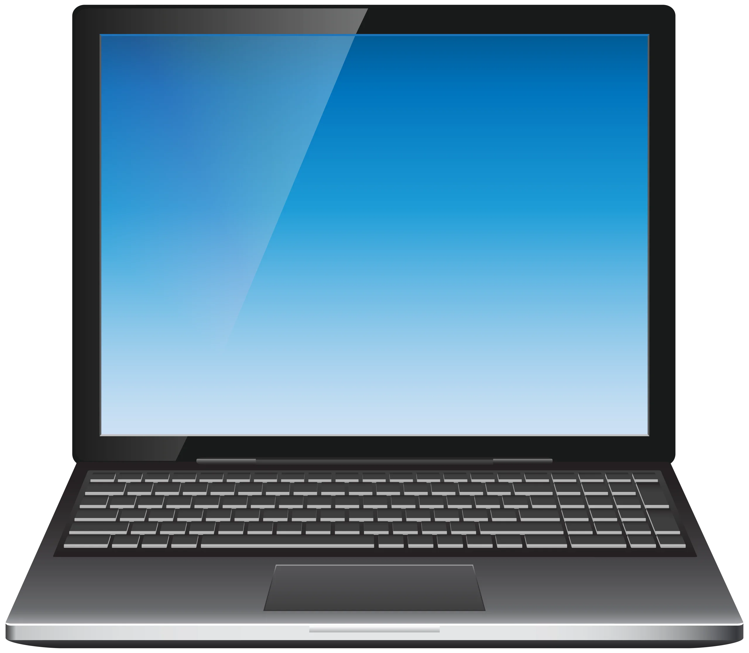 Modern Sleek Laptop Clipart Design with Blue Gradient Screen Display