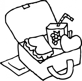 School Lunch Essentials Clipart: Nutritious Midday Meal Illustration