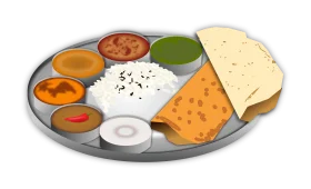 Traditional Indian Thali Meal Spread Clipart - A Colorful Culinary Journey