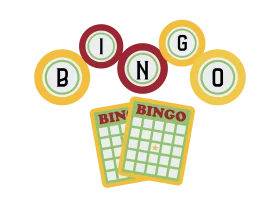 Cheerful Bingo Game Elements Clipart Illustration with Colorful Balls and Cards