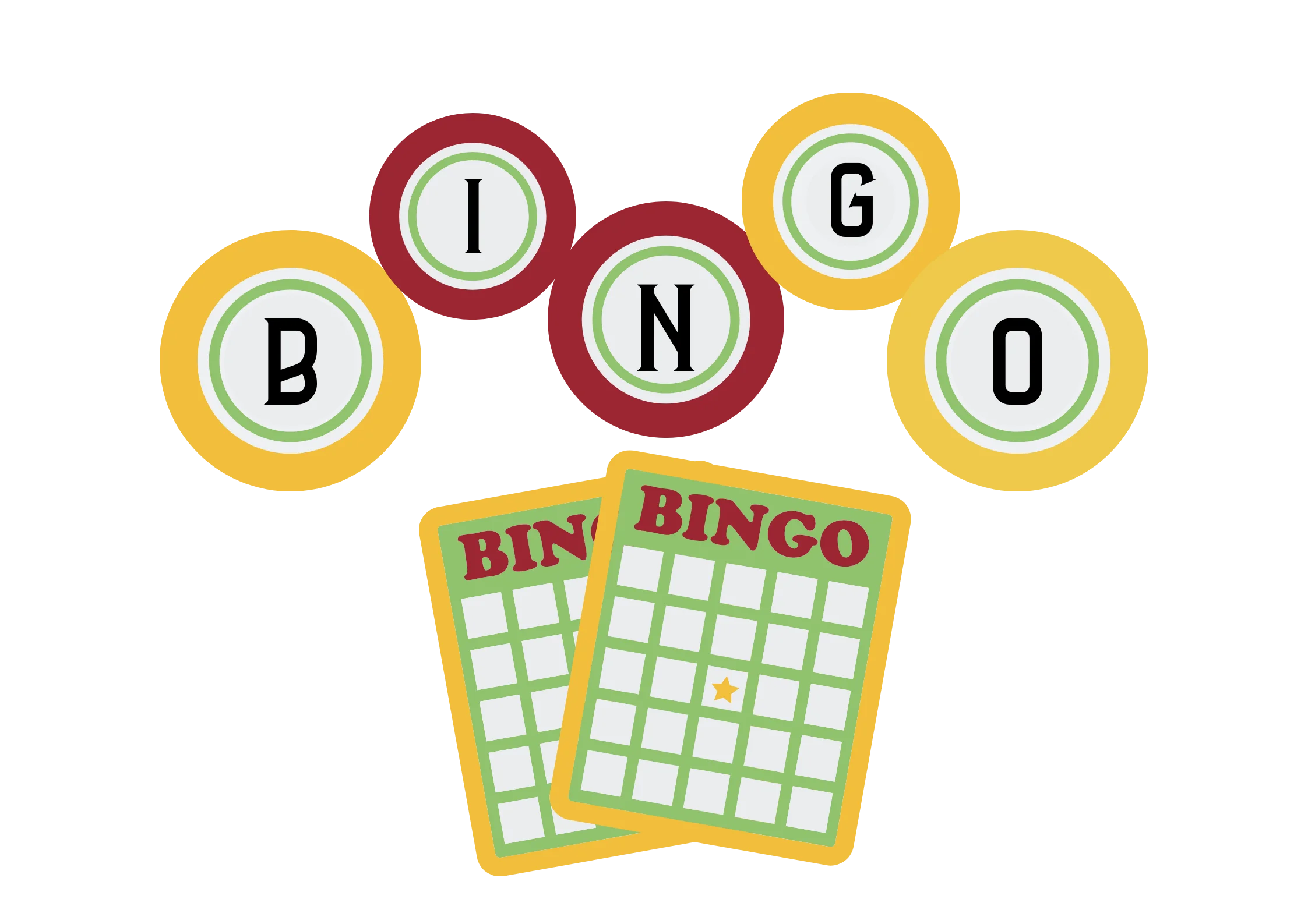 Cheerful Bingo Game Elements Clipart Illustration with Colorful Balls and Cards