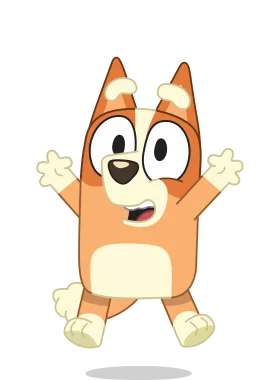 Cheerful Orange Cartoon Dog Clipart Character Jumping with Excitement