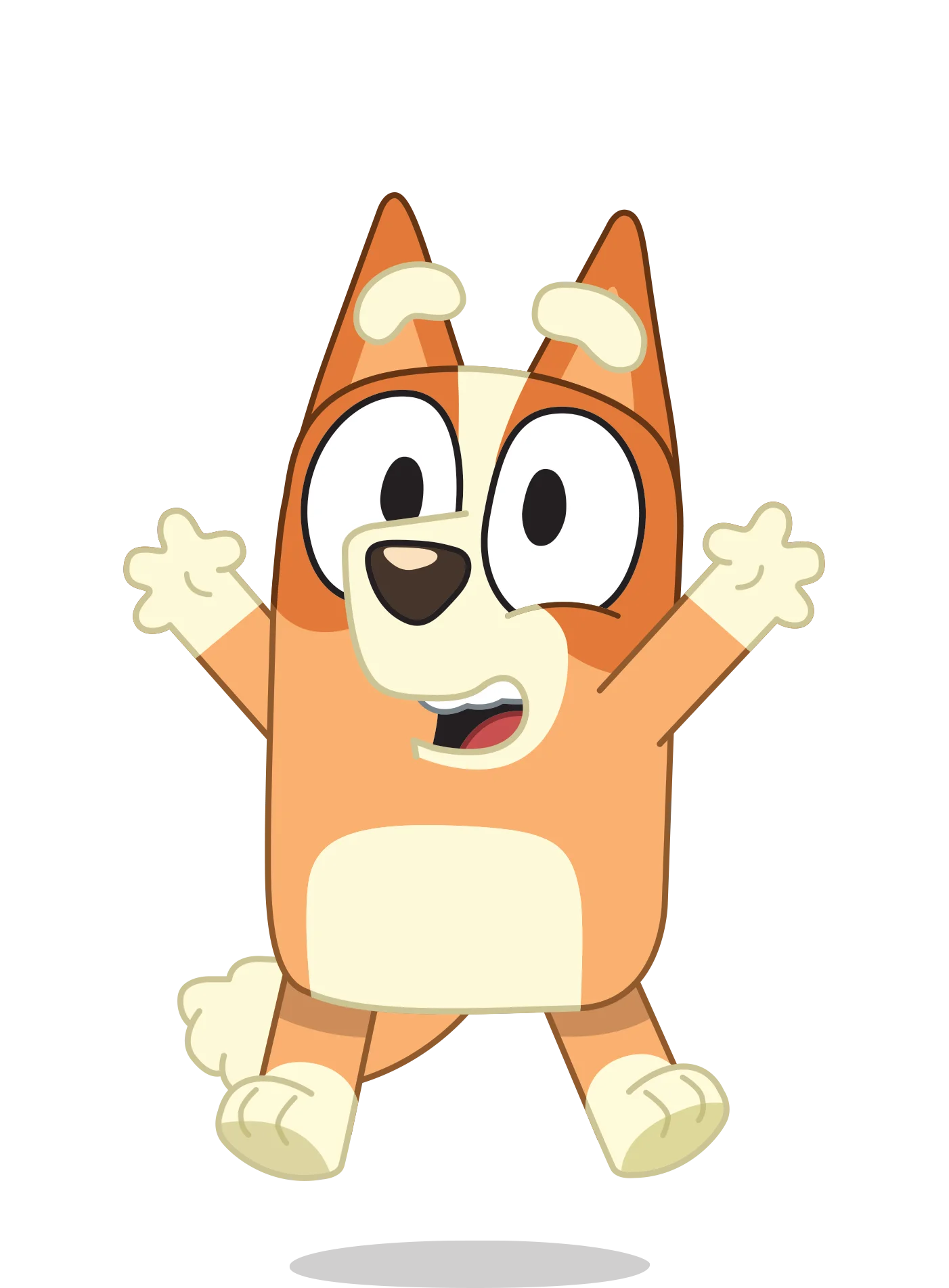 Cheerful Orange Cartoon Dog Clipart Character Jumping with Excitement