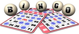 Classic Bingo Game Clipart Showcasing Numbered Balls and Colorful Scorecards