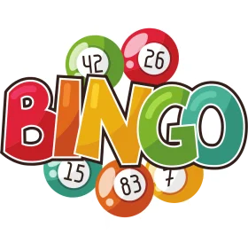 Colorful and Playful Bingo Game Clipart with Numbered Balls and Bold Letters