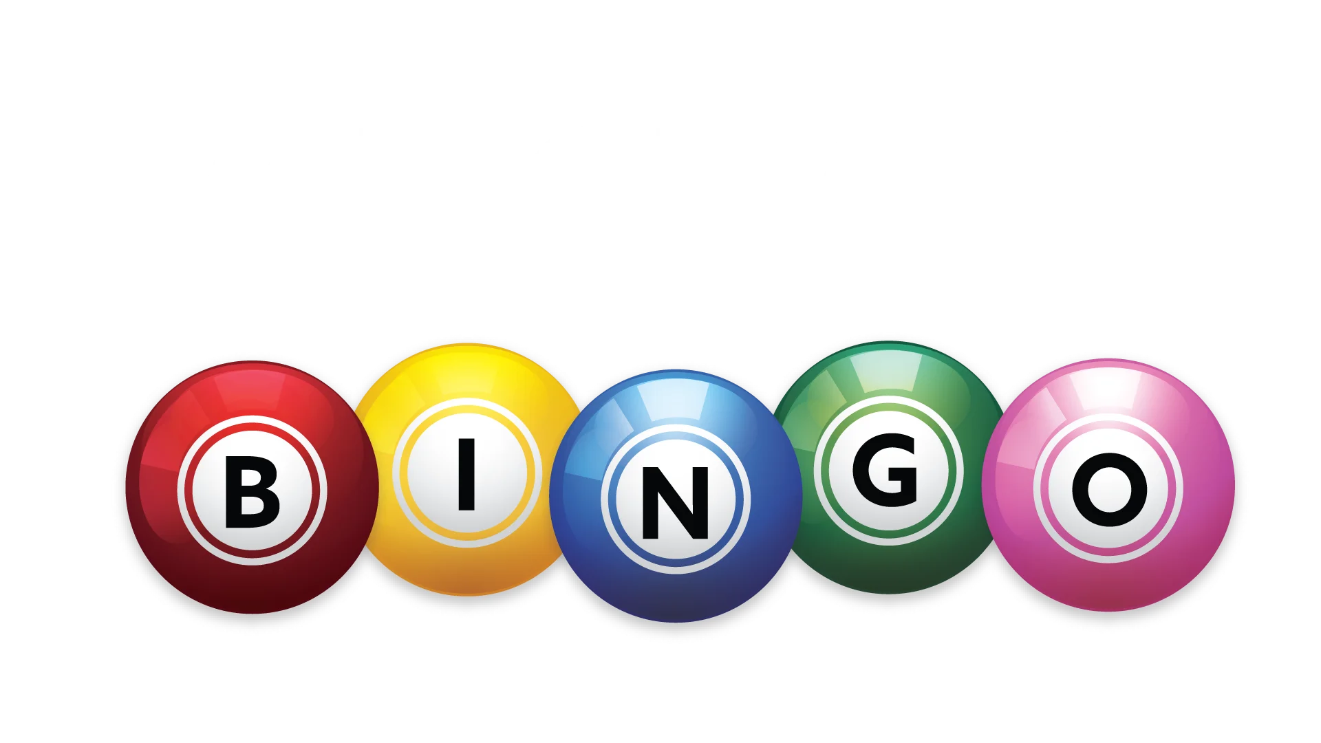 Colorful Bingo Balls Lined Up Spelling Classic Game Clipart Design