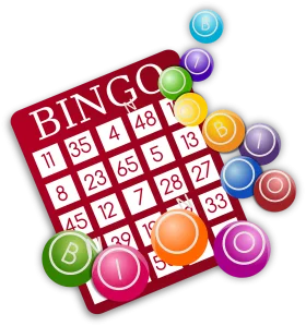 Colorful Bingo Game Clipart with Playful Numbered Balls and Card Design