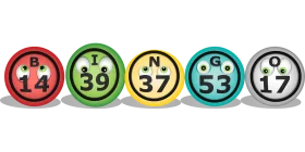 Colorful Bingo Number Markers Clipart Set with Numbered Balls