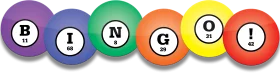 Colorful Rainbow Bingo Balls Clipart - Playful Game Night Design Element