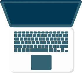 Minimalist Blue-Toned Laptop Clipart Illustration with Sleek Design