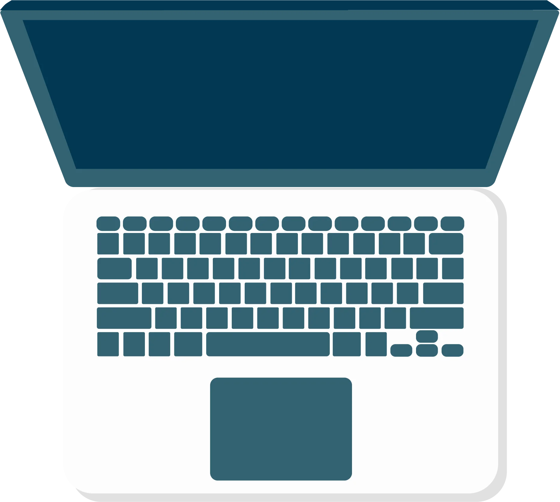 Minimalist Blue-Toned Laptop Clipart Illustration with Sleek Design