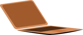 Minimalist Copper-Toned Laptop Clipart with Sleek Open Design