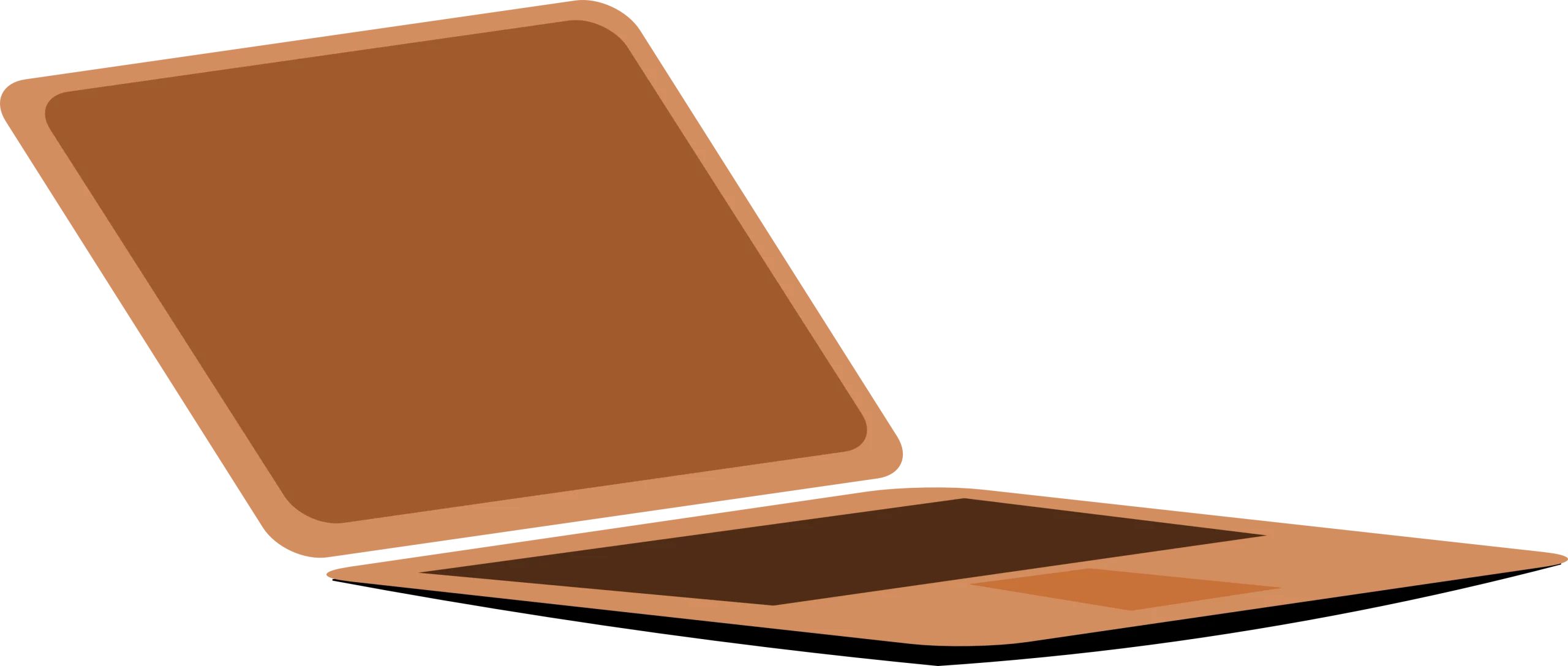 Minimalist Copper-Toned Laptop Clipart with Sleek Open Design