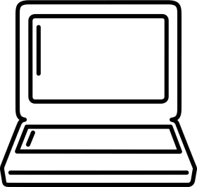 Minimalist Laptop Outline Clipart - Simple Tech Device Graphic Design