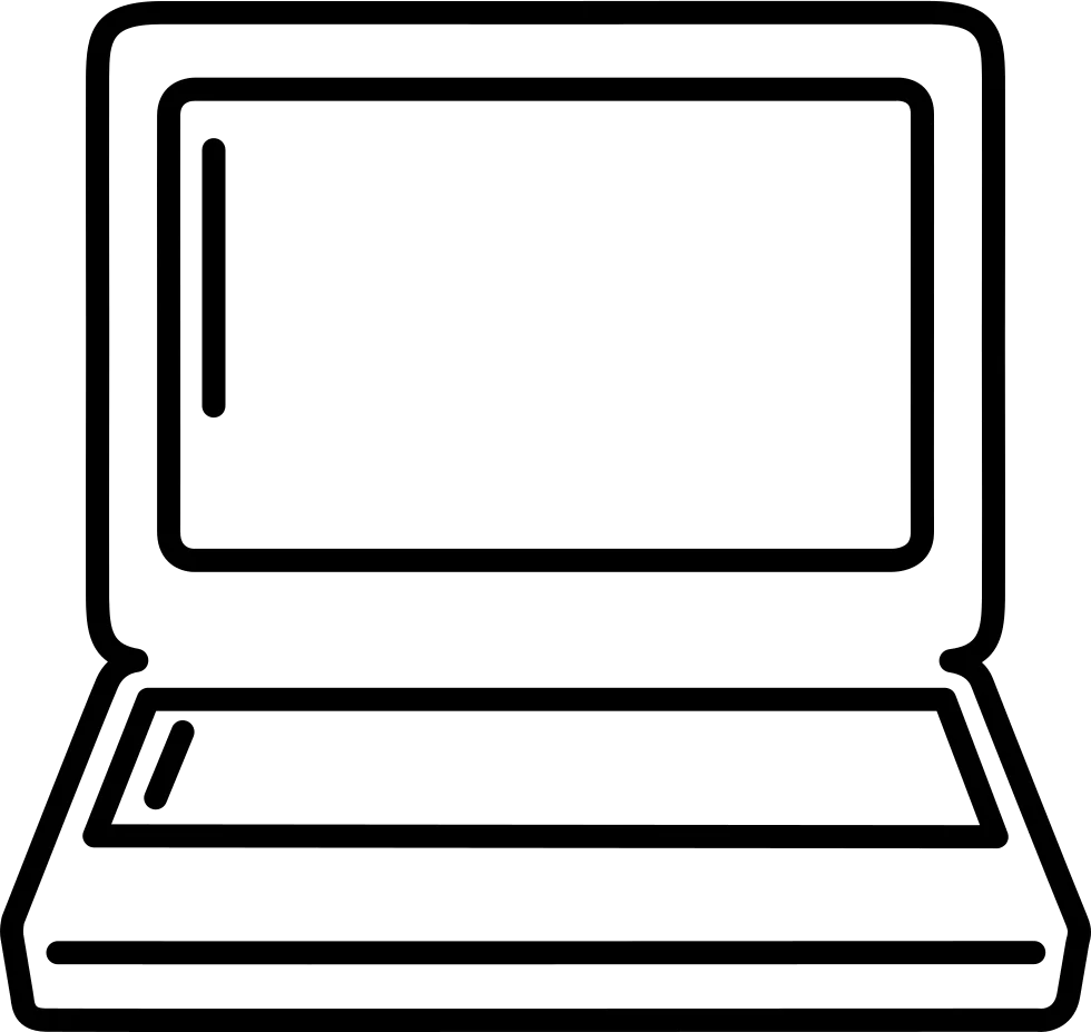 Minimalist Laptop Outline Clipart - Simple Tech Device Graphic Design
