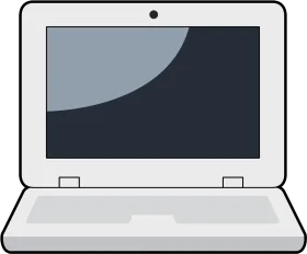 Minimalist Silver Laptop Clipart Design with Sleek Modern Aesthetic