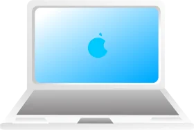 Modern Apple MacBook Laptop Sleek Minimalist Clipart Design