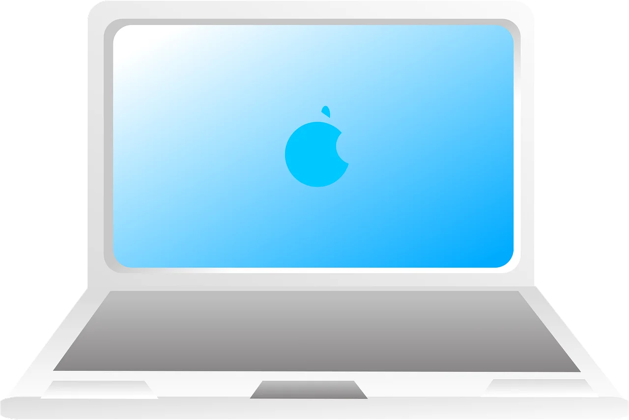 Modern Apple MacBook Laptop Sleek Minimalist Clipart Design