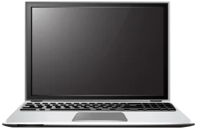 Modern Sleek Monochrome Laptop Clipart Illustration with Clean Design