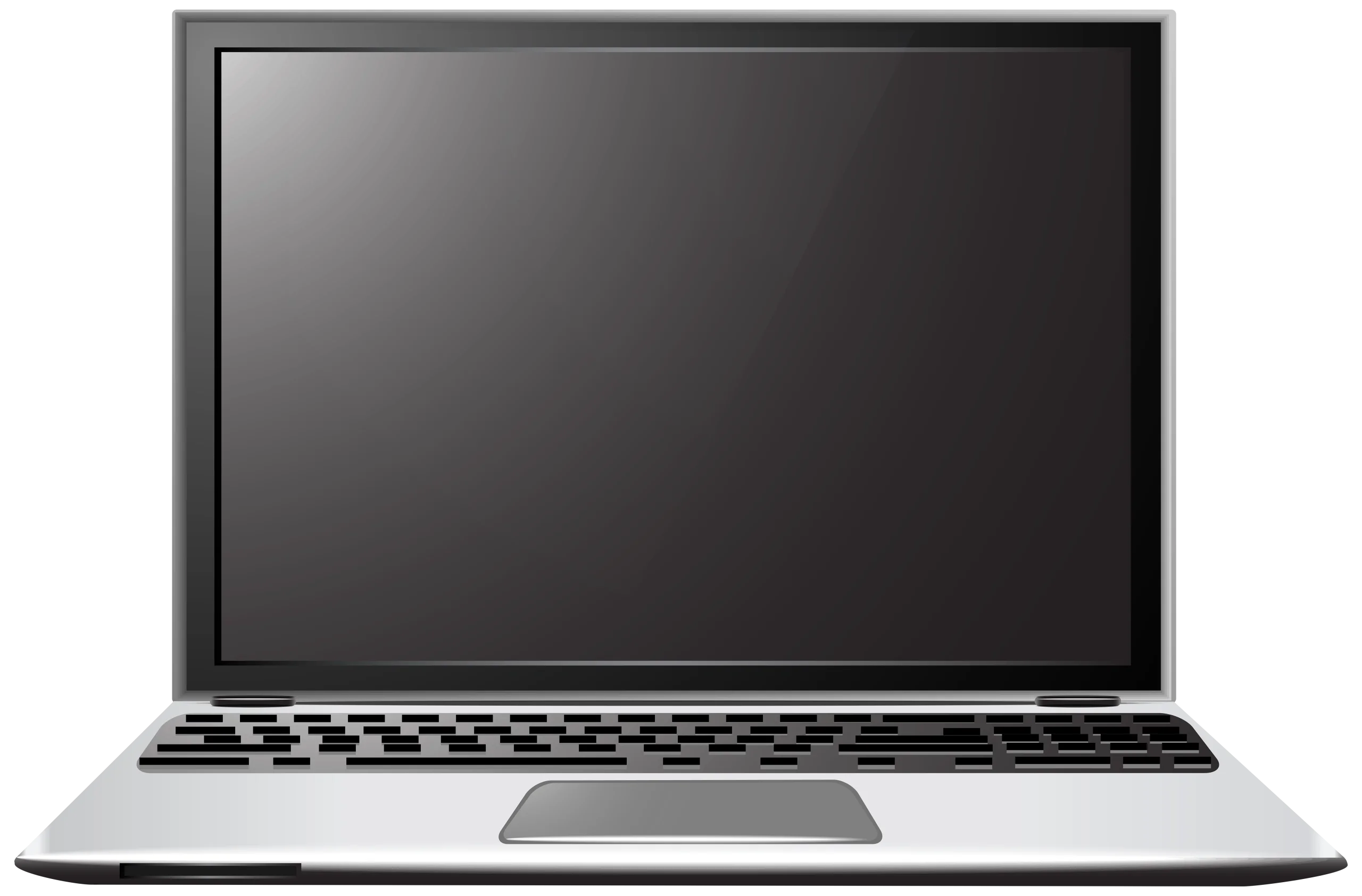 Modern Sleek Monochrome Laptop Clipart Illustration with Clean Design