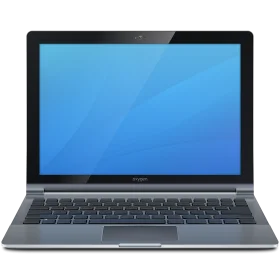 Modern Sleek Silver Laptop Clipart with Blue Glossy Screen Display