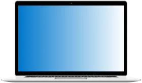 Modern Sleek Silver Laptop Clipart with Smooth Blue Gradient Screen Design