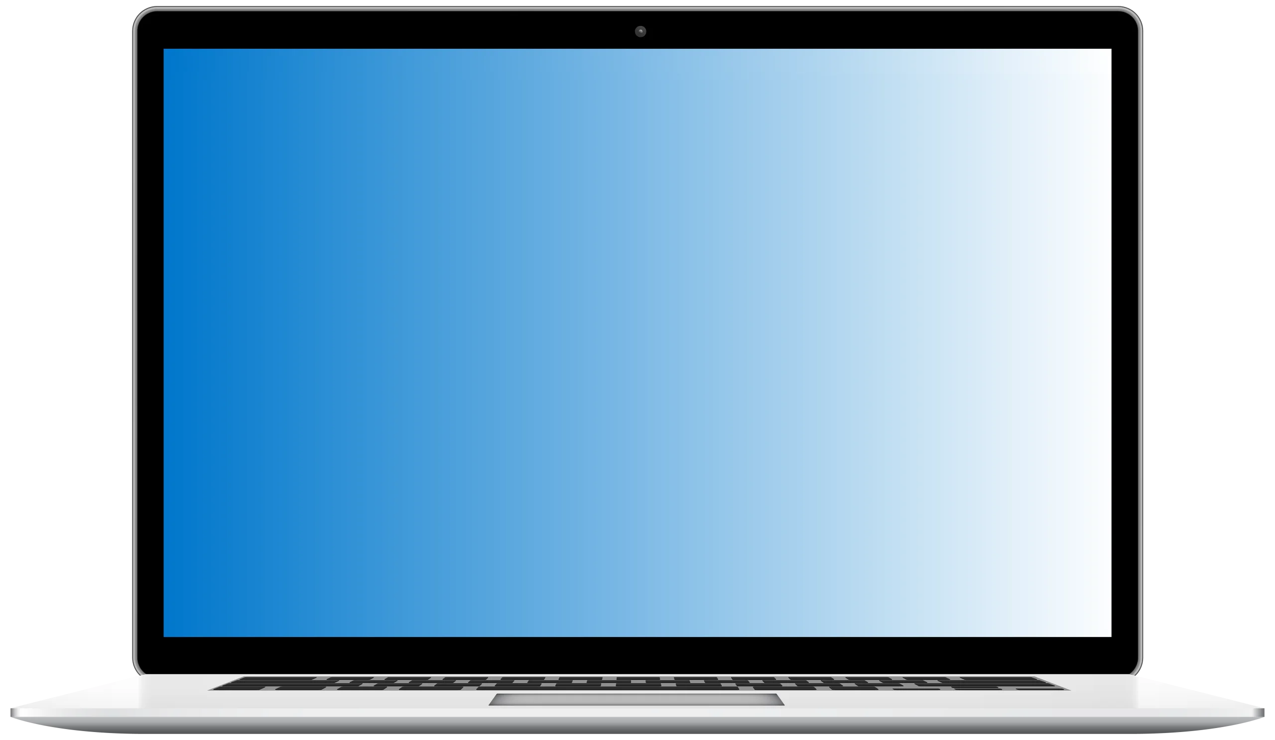 Modern Sleek Silver Laptop Clipart with Smooth Blue Gradient Screen Design