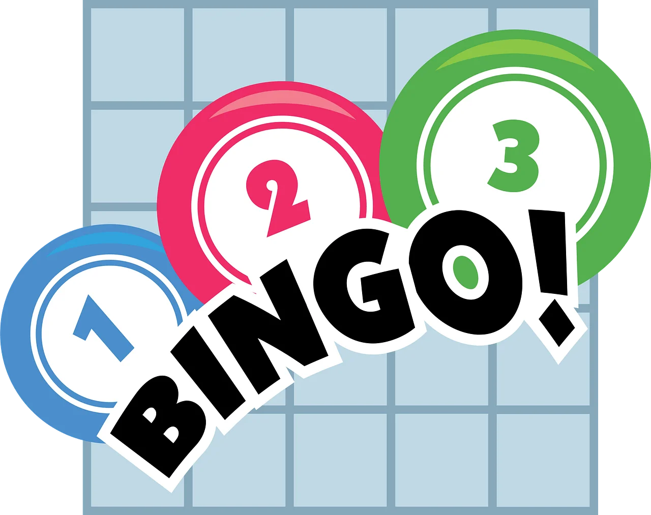 Playful Bingo Numbers Clipart with Dynamic Colorful Game Balls Design