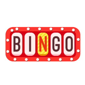 Retro Bingo Clipart Sign with Bold Letters and Decorative Polka Dot Border