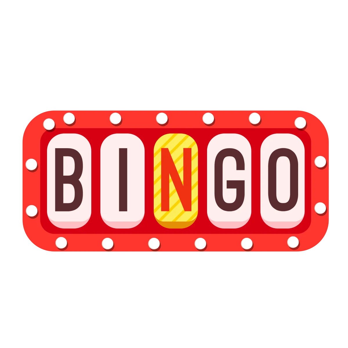 Retro Bingo Clipart Sign with Bold Letters and Decorative Polka Dot Border