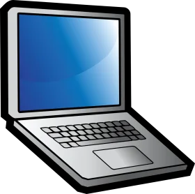 Sleek Modern Laptop Clipart Illustration with Blue Gradient Screen