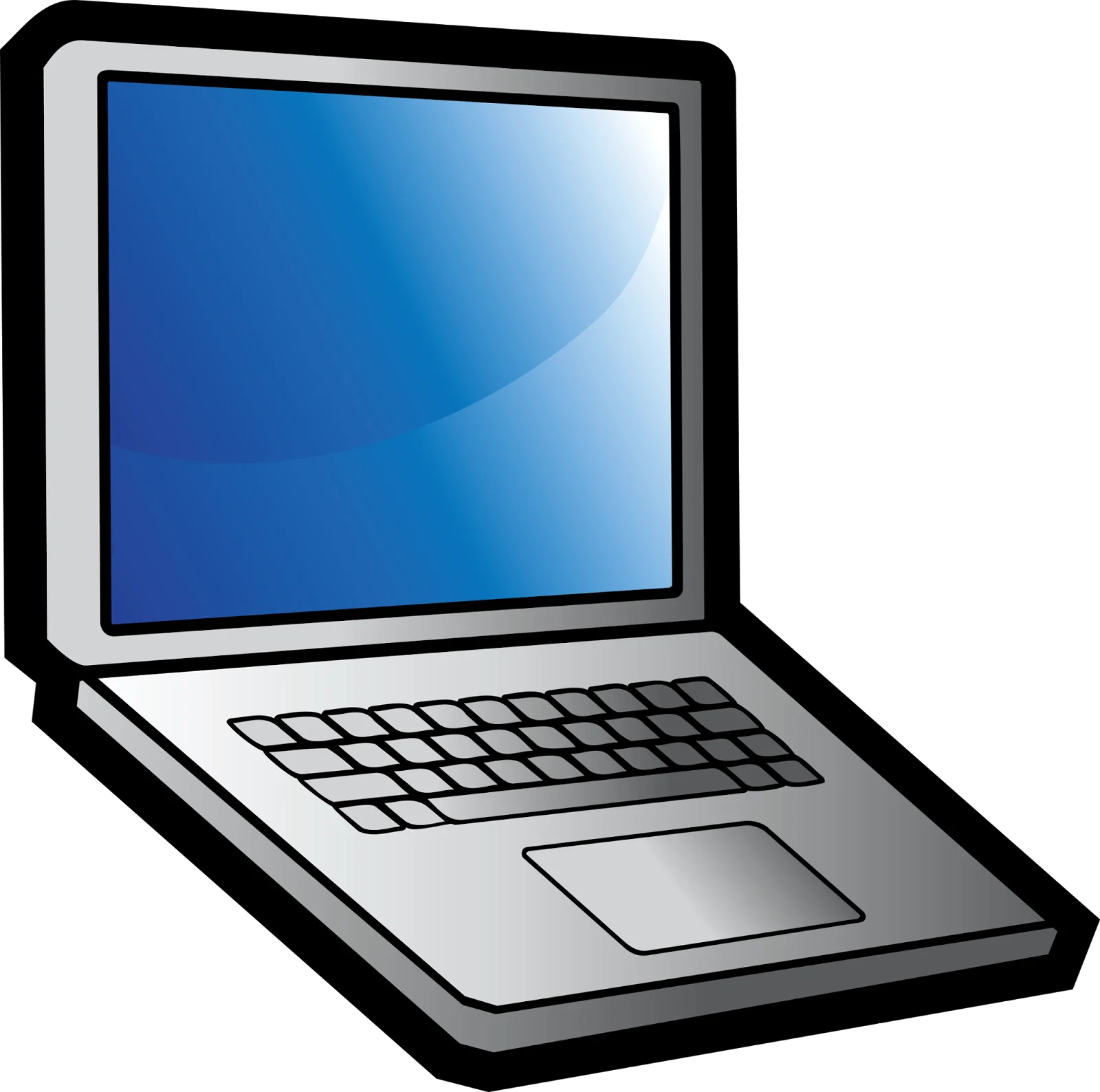 Sleek Modern Laptop Clipart Illustration with Blue Gradient Screen