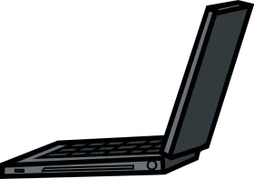 Sleek Modern Laptop Clipart Illustration with Minimalist Design