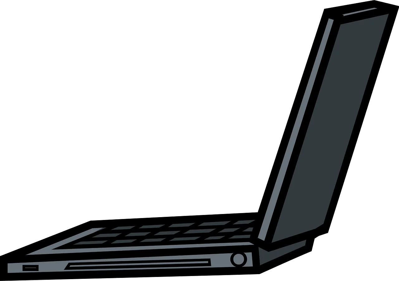 Sleek Modern Laptop Clipart Illustration with Minimalist Design