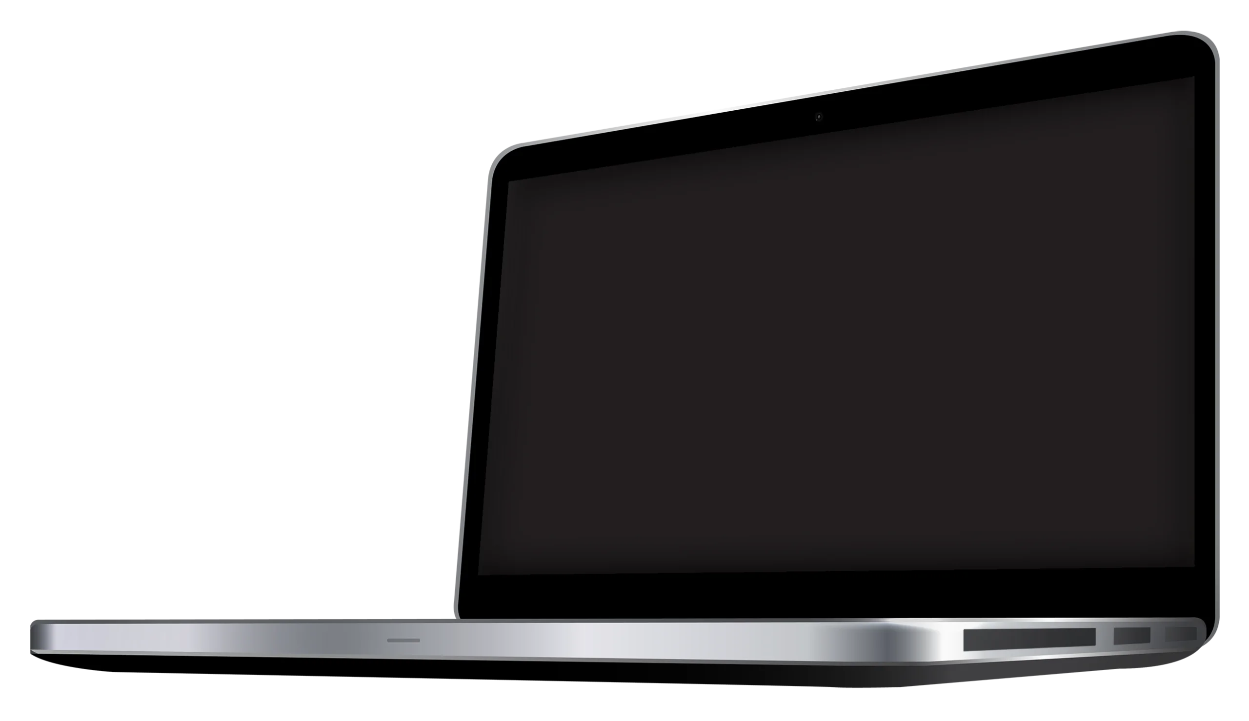 Sleek Modern Laptop Clipart Rendering with Minimalist Design Aesthetic
